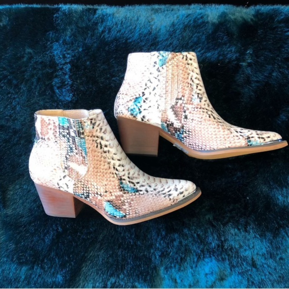 Buckle ARider Girl Ankle Boots Booties - Snakeskin Multi Color Size 7.5 EUR 38 - Picture 11 of 11